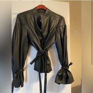 Black Bcbg faux leather jacket